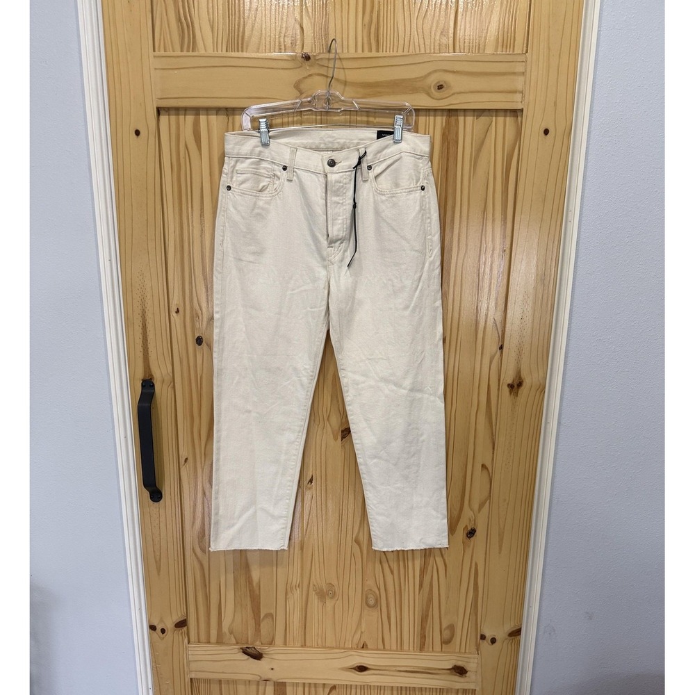 Vince Jeans Womens 28 White Straight Leg 100% Cotton Raw Hem Ankle Denim USA